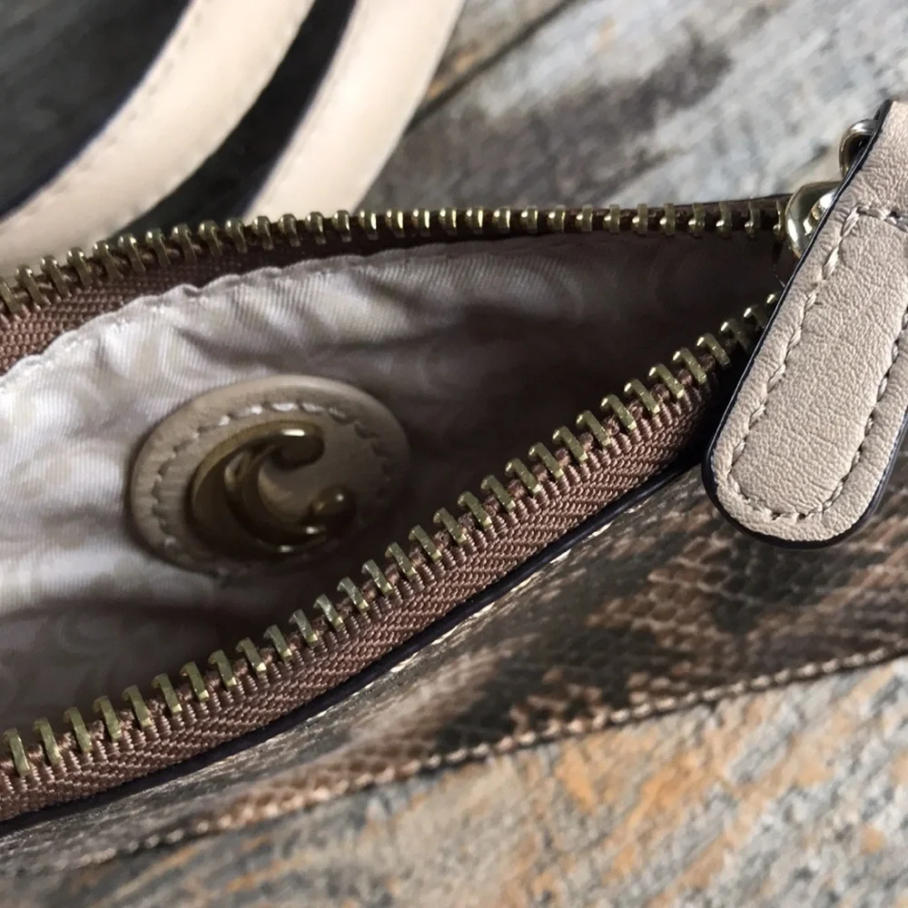 Charming Charlie Brown Snakeskin Tote with Wristlet and Strap - Picture 8 of 8